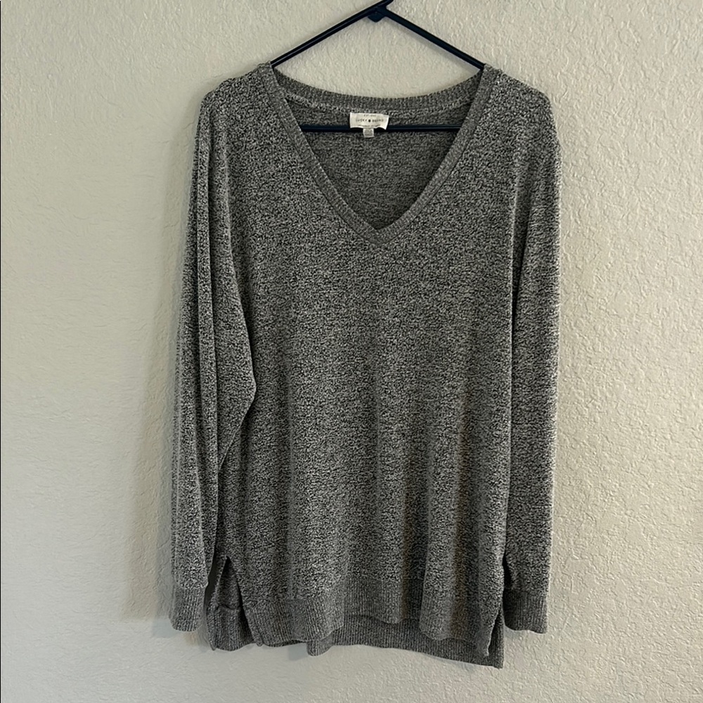 Gray V-Neck Sweater